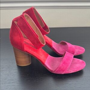Jeffrey Campbell Red and Pink Block Heel Sandals